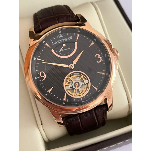 56 - Gentlemans THOMAS EARNSHAW SKELETON WRISTWATCH WB120589.  Finished in rose gold tone over stainless ... 