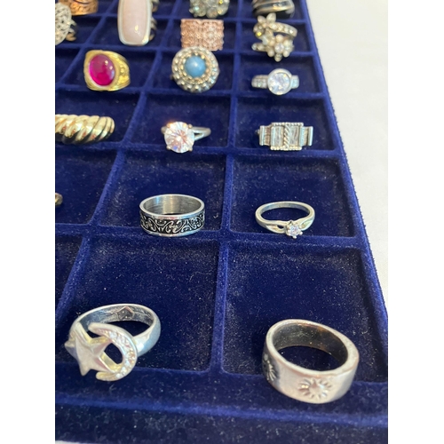 329 - Large selection of DRESS RINGS to  include Jewelled, Silver Tone and Gold Tone together with an asso... 