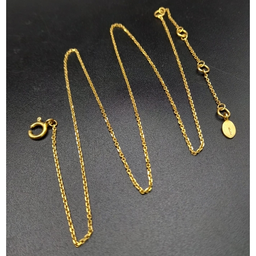 145 - A 18K YELLOW GOLD LINKS OF LONDON NECKLACE 2.9G WITH ADJUSTABLE LENGTH SECTIONS
Total Length: 46cm