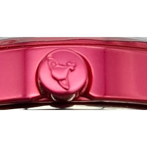 353 - A Vivienne Westwood 'Let it Rock' Ceramic Ladies Watch. Shocking pink bracelet and case - 35mm. Quar... 