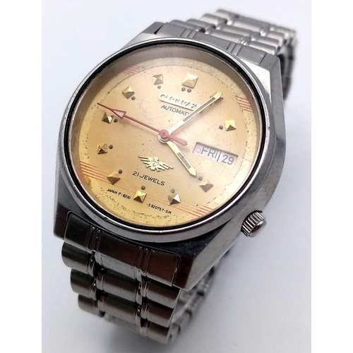 367 - A Vintage Citizen 21 Jewel Automatic Gents Watch. Stainless steel strap and case - 36mm. Gold tone d... 