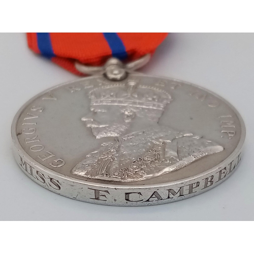 86 - A King George V Police Coronation Medal 1911, with St Andrew’s Ambulance Corps reverse, named to: Mi... 