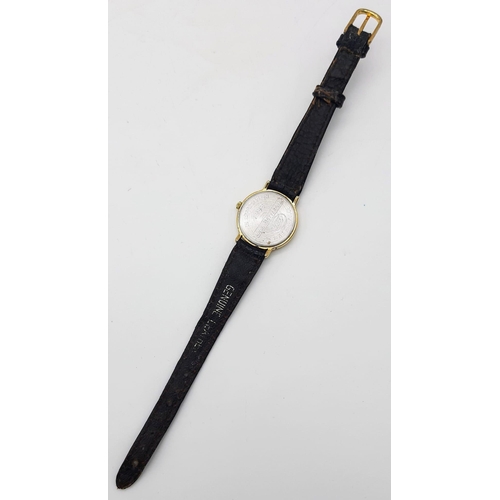 1634 - A Classic Longine Quartz Ladies Watch. Leather strap. Gilded case - 23mm. Gold tone dial. In good co... 