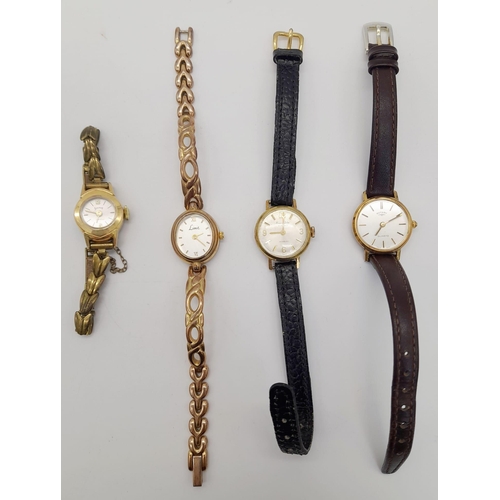 1635 - Four Vintage Ladies Watches. Including: A limit, a House of Tobin, a Rotary and a Sewice. In need of... 