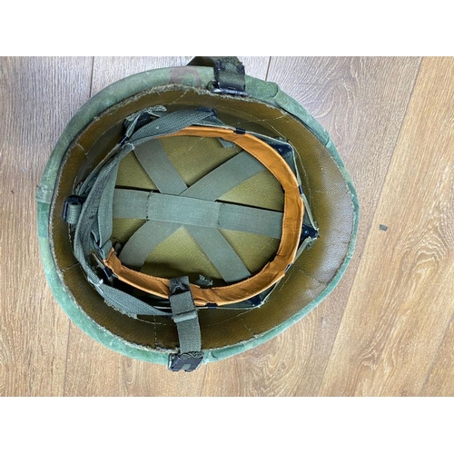 442 - A Vietnam War Era USA M1 Helmet with Foliage Band, Matches and Big Roll. Dated 1968/9. Ref: ML 144