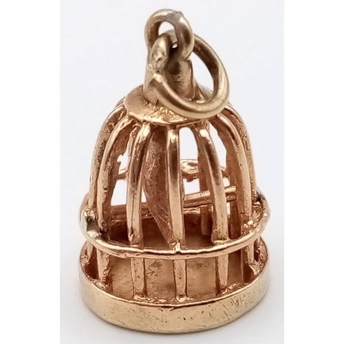 476 - 9K YELLOW GOLD BIRDCAGE CHARM 2.4G