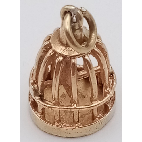 476 - 9K YELLOW GOLD BIRDCAGE CHARM 2.4G