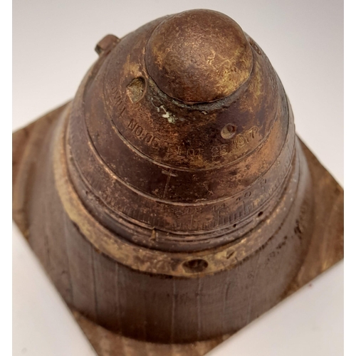 142 - INERT WW1 British 18 Pdr. Shrapnel Shell N° 80 Fuze Paper Weight. Originally found on the Ypres Batt... 