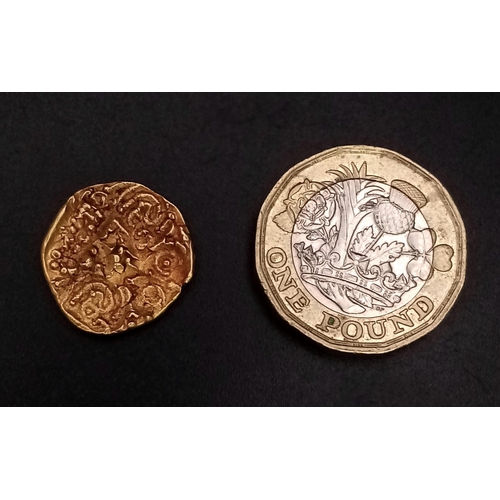 78 - A Gold Indian Pagoda Coin Circa 17th century.
The pagoda was a unit of currency, a coin made of gold... 