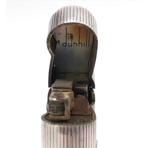 72 - A VINTAGE SILVER PLATED DUNHILL LIGHTER.  a/f. No International shipping available on this item.