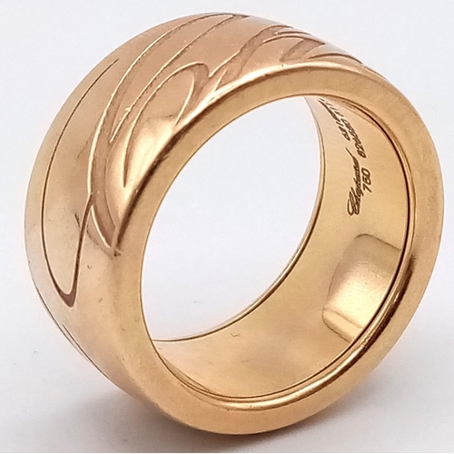 12 - 18K ROSE GOLD CHOPARD SPINNING RING. TOTAL WEIGHT  18.5G.  SIZE P