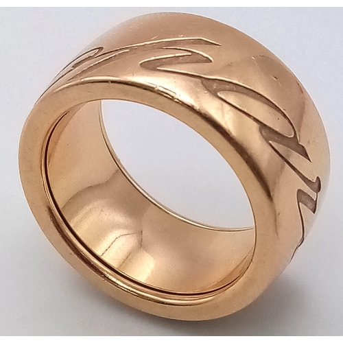 12 - 18K ROSE GOLD CHOPARD SPINNING RING. TOTAL WEIGHT  18.5G.  SIZE P