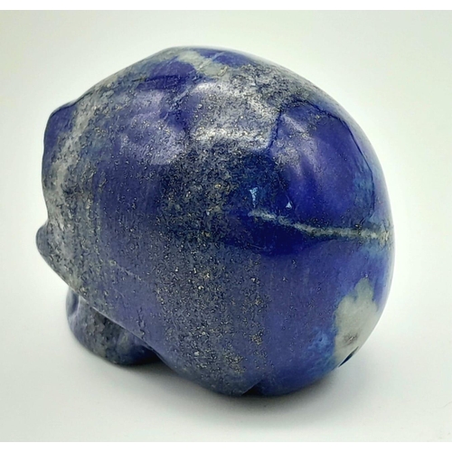 1626 - A Hand-Carved Lapis Lazuli Skull Figure. 5cm x 4cm.