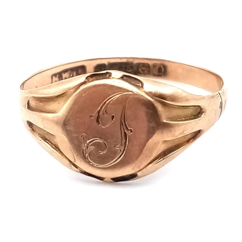 289 - A VINTAGE 9K ROSE GOLD INITIAL 