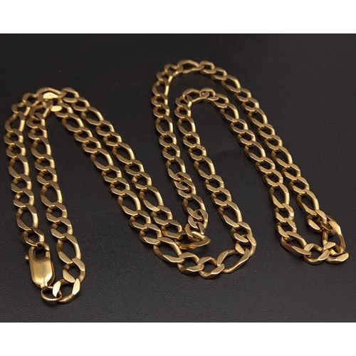 107 - 9k yellow gold figaro chain, 66cm in length, 26.5g