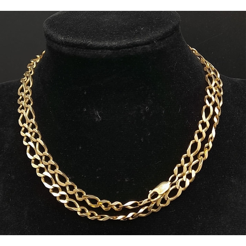 107 - 9k yellow gold figaro chain, 66cm in length, 26.5g