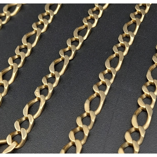 107 - 9k yellow gold figaro chain, 66cm in length, 26.5g