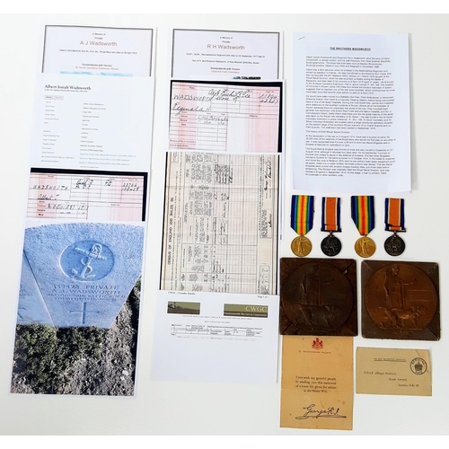 179 - A poignant family group of medals consisting of the British War Medal and Victory Medal pairs, toget... 