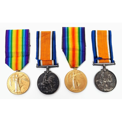 179 - A poignant family group of medals consisting of the British War Medal and Victory Medal pairs, toget... 