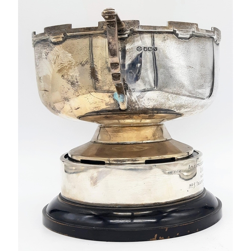 248 - A SOLID SILVER CUP/TROPHY FROM OCTOBER 1943 PRESENTED TO LIEUT G G S TEALE FROM THE OFFICERS OF NO 5... 