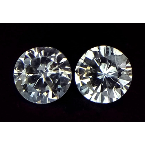 403 - PAIR OF ROUND BRILIANT CUT DIAMONDS 0.36CT TOTAL