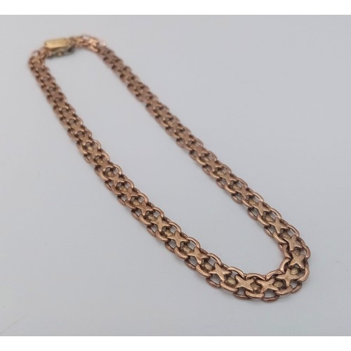 136 - A VINTAGE ROSE GOLD AND YELLOW GOLD BRACELET  24cms   10.8gms   A BRACELET THAT DEFINITELY HAS THE 