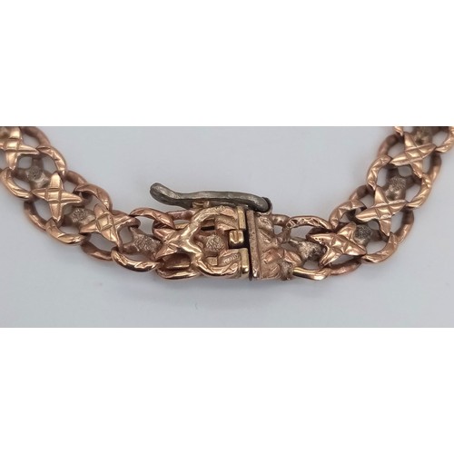 136 - A VINTAGE ROSE GOLD AND YELLOW GOLD BRACELET  24cms   10.8gms   A BRACELET THAT DEFINITELY HAS THE 