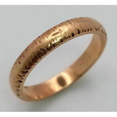 298 - 14k yellow gold 3mm wedding band, 3.5g, size N