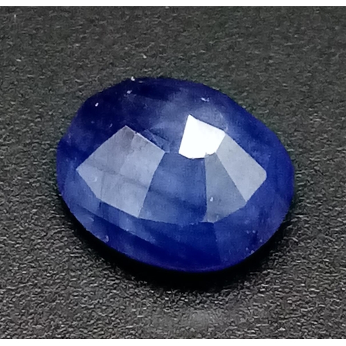 419 - A 4.96 Ct Faceted Natural African Blue Sapphire in Oval Shape. IGL&I Certified.