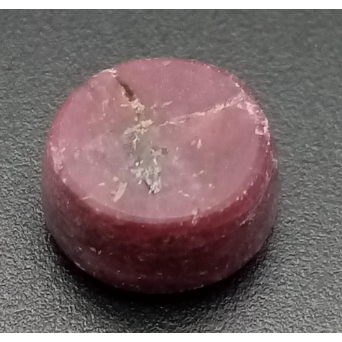 433 - A 6.96 Ct Cabochon Untreated Ruby in Round  Shape. IGL&I Certified.