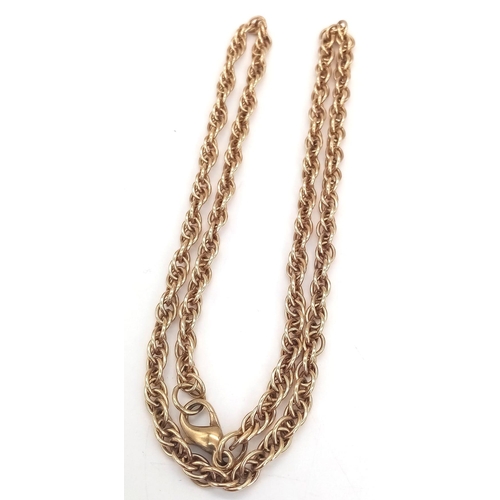 44 - A Classic 9K Yellow Gold Rope Necklace. 44cm. 17.77g