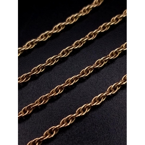 65 - A Delicate 9K Yellow Gold Prince of Wales Link Necklace. 45cm length. 3.52g