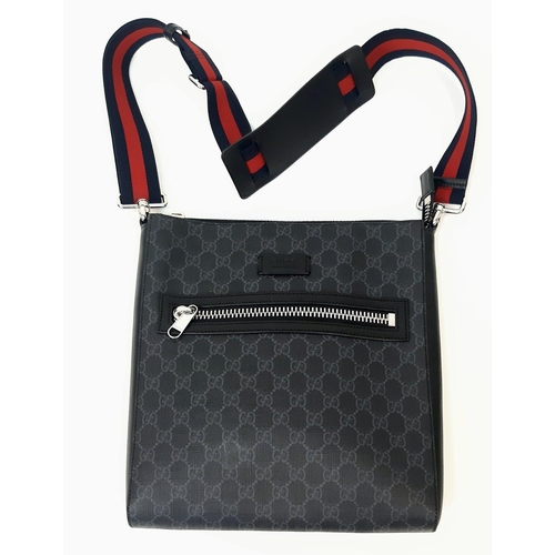 Gucci // Brown Courrier Soft GG Supreme Canvas Patch Messenger Bag