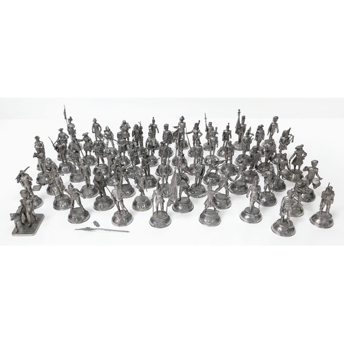 141 - A Collection of 62 Chas Stradden Pewter Military Figures. A wide variety of different regiments made... 