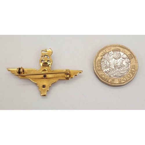 13 - 9K YELLOW GOLD PARACHUTE REGIMENT PIN BADGE / BROOCH 5.65G