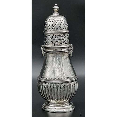 16 - An Antique 925 Silver Sugar Caster. Hallmarks for London 1915. Makers mark of Alston's and Hallam. 1... 