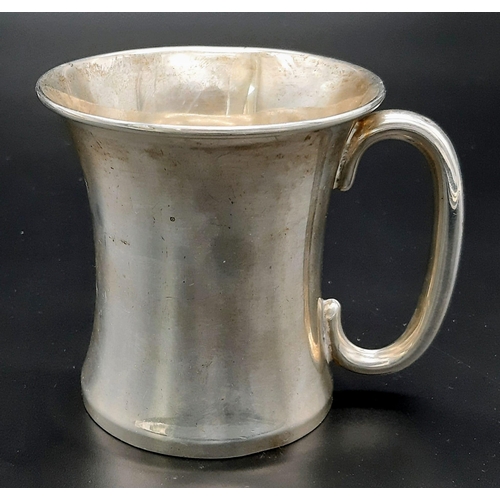 395 - An Antique 925 Silver Small Tankard. Hallmarks for Birmingham 1920. Makers mark of Joseph Gloster. 8... 