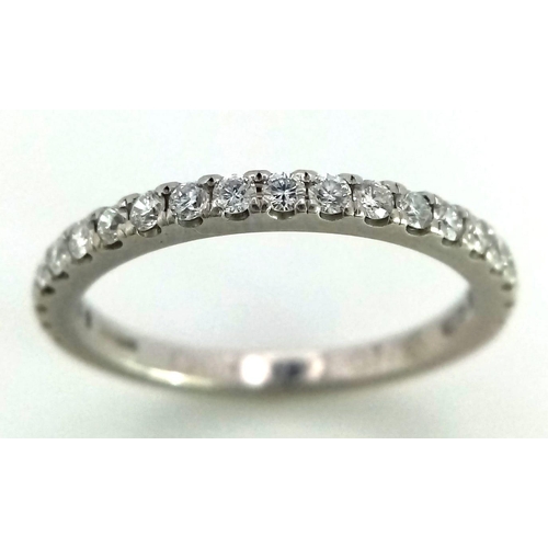 81 - A PLATINUM DIAMOND BAND RING 0.40CT. TOTAL WEIGHT2.77G. SIZE L