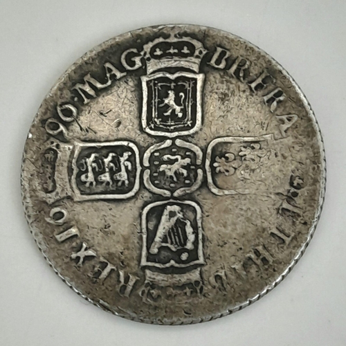 177 - A William III 1696 Silver Shilling Coin. Norwich Mint. Please see photos for conditions.