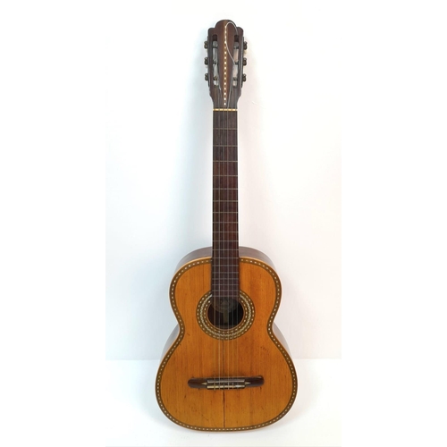 213 - A Rare Vintage Jose Alverez of Barcelona Dulcet Classical Guitar. Comes with original case. Thin cra... 