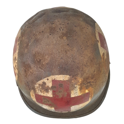 314 - WW2 US Swivel Bale Front Seam Medics Helmet and Liner.