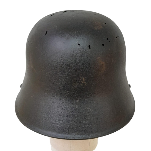 342 - WW1 German M16 Stalhelhm Helmet. Found on the Western Front with post war memorial painting.