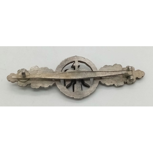 61 - WW2 German Luftwaffe Fighter Squadron Clasp Silver Grade in original case. Maker: G.H. Osang Dresden... 