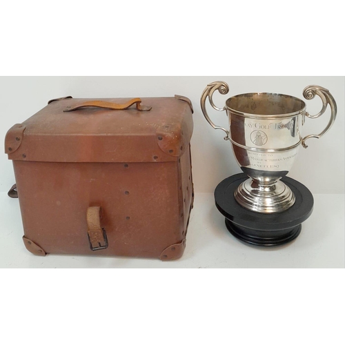 93 - The 925 Sterling Silver Queensway 1977 Golf Trophy. Makers mark of Mappin and Webb. This double-hand... 