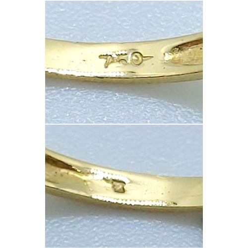 285 - 18K YELLOW GOLD DIAMOND & EMERALD RING SLIGHT DAMAGE TO EMERALD BUT NOT NOTICABLE TO THE EYE.  TOTAL... 