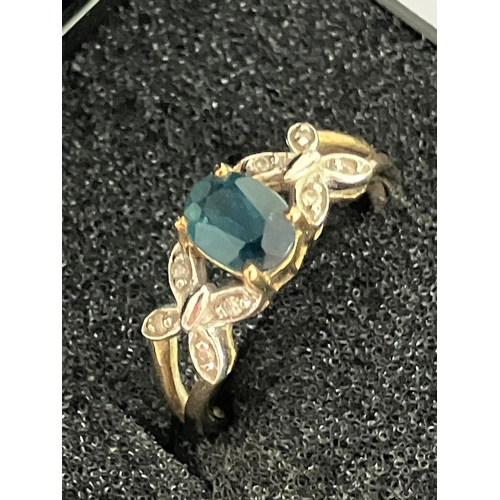 119 - Fabulous 9 carat YELLOW GOLD,AQUAMARINE and  DIAMOND  RING. Consisting an oval cut AQUAMARINE SOLITA... 