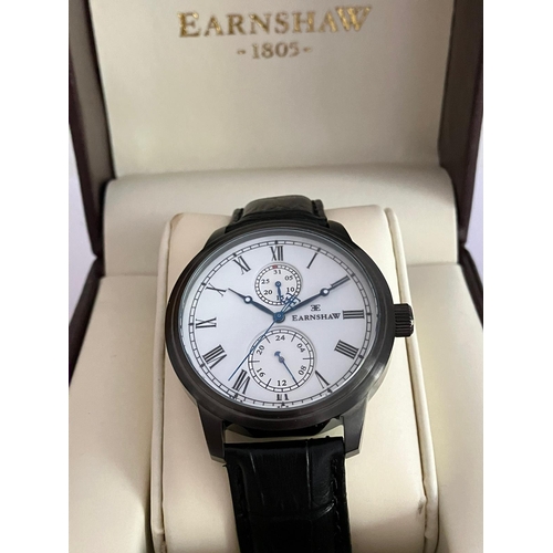 161 - Gentlemans THOMAS EARNSHAW WRISTWATCH WB131596. Having white face with two sub dials and Initialled ... 