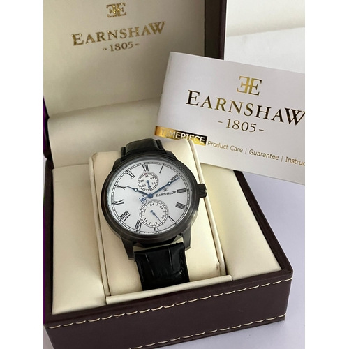 161 - Gentlemans THOMAS EARNSHAW WRISTWATCH WB131596. Having white face with two sub dials and Initialled ... 