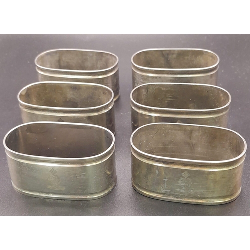 222 - 6 x 3 rd Reich Silver Plated Napkin Rings from a D.Z.R Zeppelin Airship which were like flying 1 st ... 