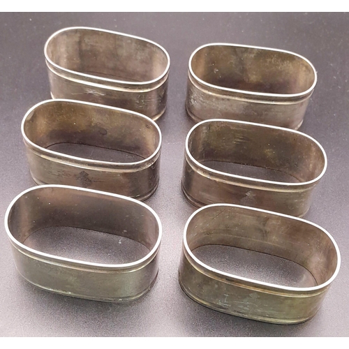 222 - 6 x 3 rd Reich Silver Plated Napkin Rings from a D.Z.R Zeppelin Airship which were like flying 1 st ... 